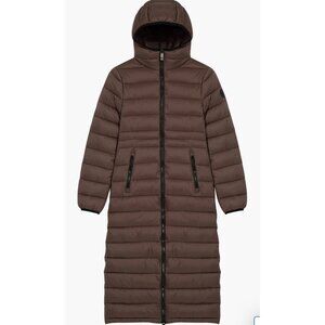 Noize brown Lightweight Long Puffer Coat size S NWOT